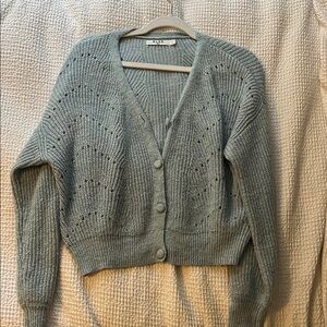 Cozy Knit Button-Up Sweater in Gray